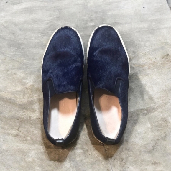 Fred Segal Feet Blue Cowhide Platform Sneakers Size 37 - Picture 1 of 10